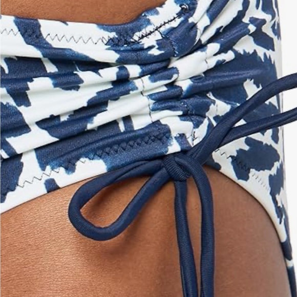 Navy and White Leopard Print Bikini Bottom - Picture 3 of 4